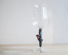 Load image into Gallery viewer, Wine glass with fancy mushroom stem, Jelly ears