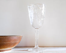 Load image into Gallery viewer, Handblown wine glass with leaf texture