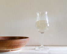 Load image into Gallery viewer, Handblown wine glass with mountain design