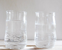 Load image into Gallery viewer, Handblown glass tumbler with mountain design