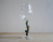 Load image into Gallery viewer, Wine glass with fancy mushroom stem, Turkey tail
