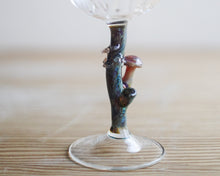 Load image into Gallery viewer, Wine glass with fancy mushroom stem, Jelly ears
