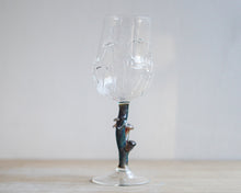 Load image into Gallery viewer, Wine glass with fancy mushroom stem, Jelly ears
