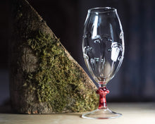 Load image into Gallery viewer, Mushroom 'beer' glass, red stem
