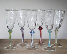 Load image into Gallery viewer, Forest Fern Champagne Glass, mushroom stem - set of 6
