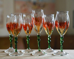 Set of 6 Deco-inspired Champagne glasses