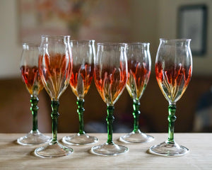 Set of 6 Deco-inspired Champagne glasses
